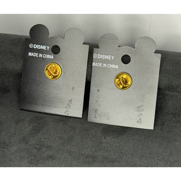 Disney Mickey Minnie Mouse Enamel Lapel Pins Set Gold Tone Red Black New - Picture 3 of 4
